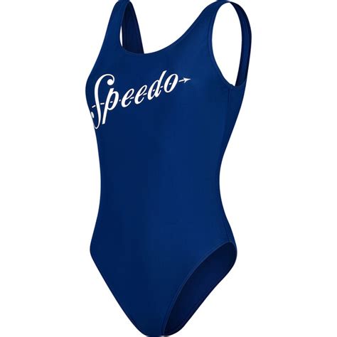 Speedo Logo Deep U Back Swimsuit Women Bikesterdk