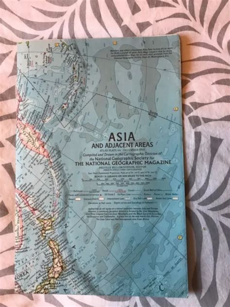 Vintage National Geographic Magazine March 1959 Map Of Asia And