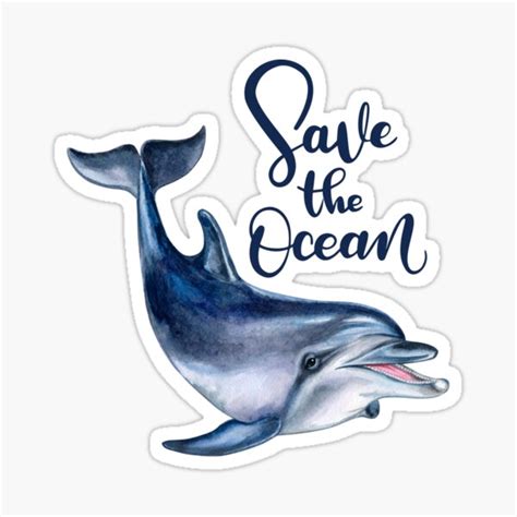 Save The Ocean Sticker By Wmbegley Redbubble