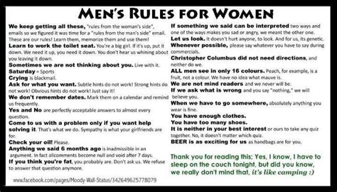 Men S Rules For Women