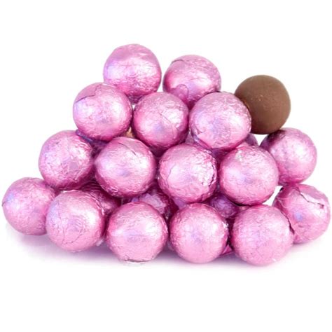 Light Pink Foiled Milk Chocolate Balls Foiled Milk Chocolate Balls