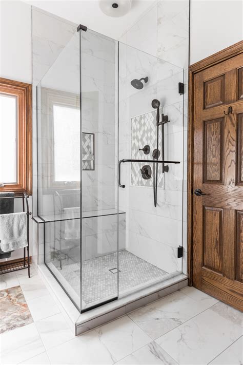 An architect or designer can help you create a detailed plan, including exact measurements. Transitional Bathroom Remodel - Contemporary - Bathroom ...