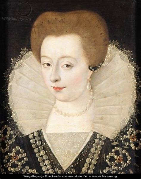 Portrait Of A Lady Head And Shoulders Wearing An Elaborate Ruff And A