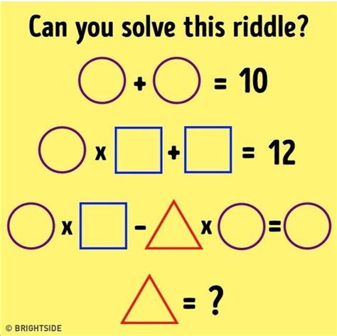 The best math puzzles with answers for smart ones! Pin by Yoon Soh on brain teaser | Math riddles, Math ...
