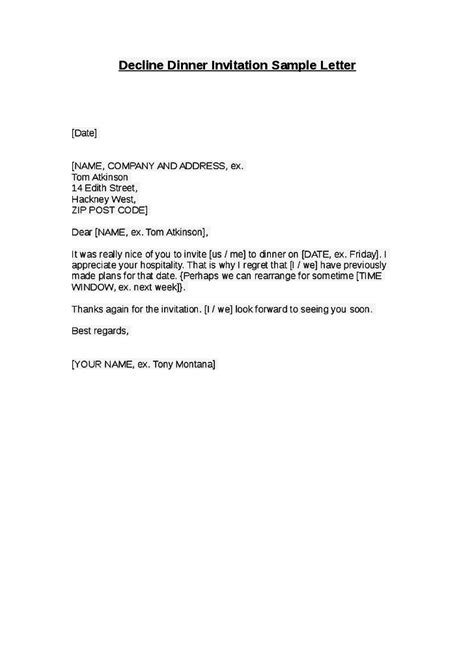 Decline The Invitation Letter | Onvacationswall.com