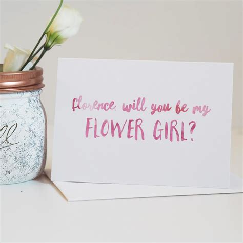 Be My Flower Girl Card Flower Girl Card Wedding Card Sweetlove