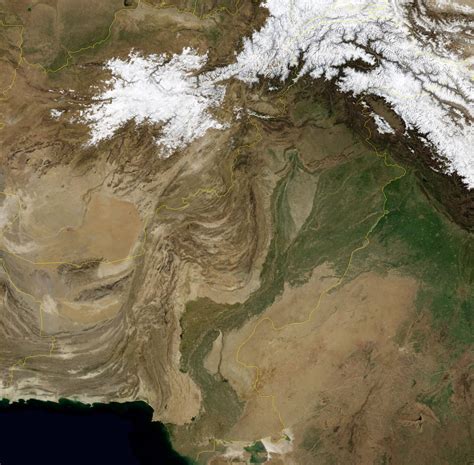 Large Detailed Satellite Map Of Pakistan Pakistan Asia Mapsland