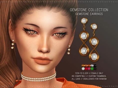 4w25 Gemstone Earrings The Sims 4 Download Simsdomination