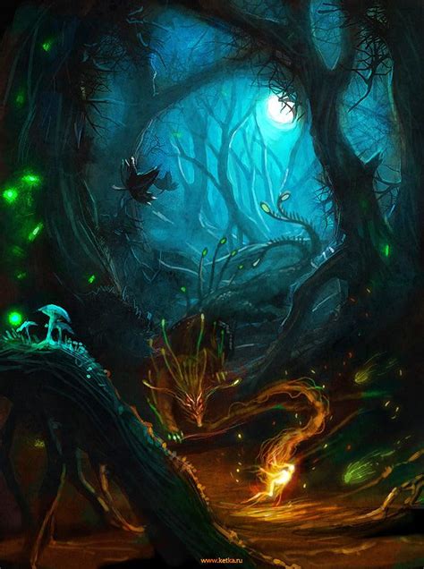 Fantasy Forestfilled With Fairies And Strange Looking Creatures
