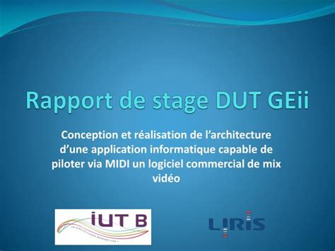 Ppt Rapport De Stage Dut Geii Powerpoint Presentation Id2571358