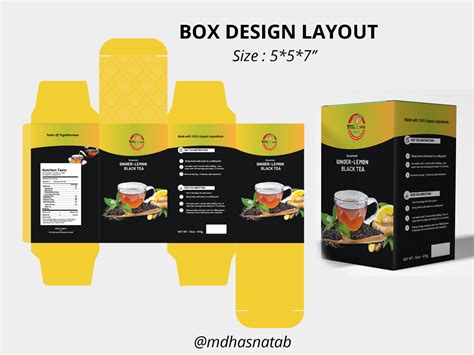 Tea Box Design Layout Ginger Lemon Black Tea Box Packaging By Md Hasnat