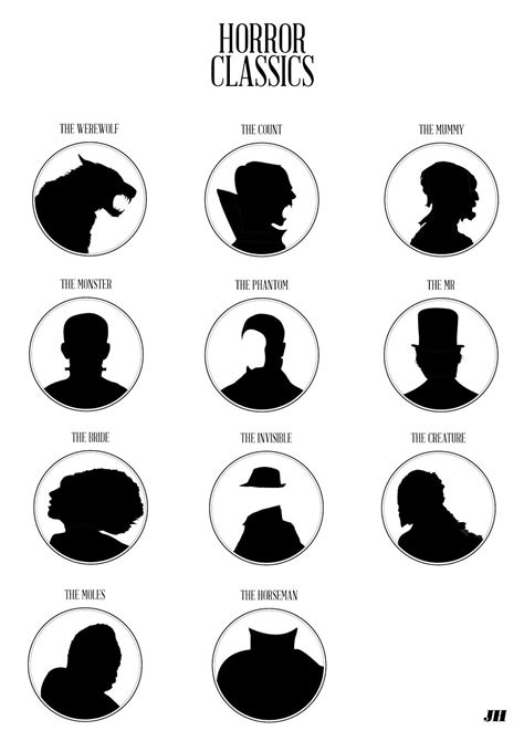 I Recreated The Greatest Classic Horror Icons In A Silhouette Style To
