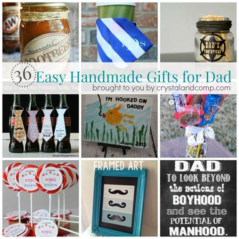 We researched the top choices so you can show gratitude for all that they do. 36 Easy Handmade Gift Ideas for Dad | CrystalandComp.com