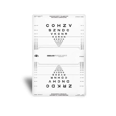 Sloan Letter Proportional Spaced Near Vision Chart