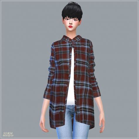 Sims4 Marigold Long Shirts With Tee Sims 4 Downloads