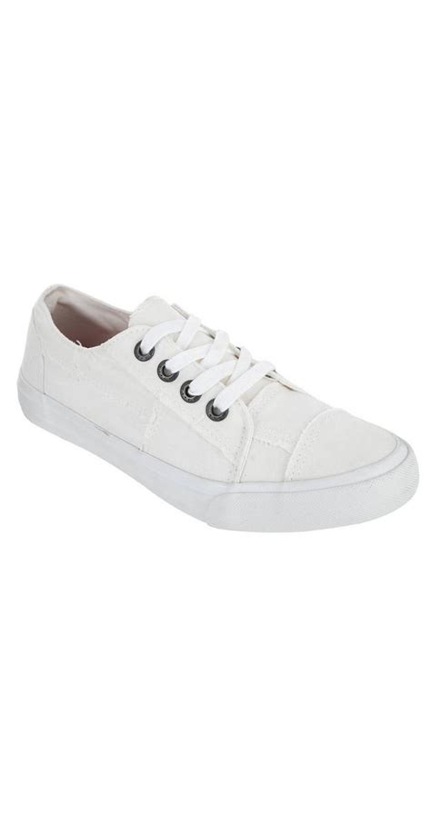 Distressed Canvas Shoes White Burkes Outlet