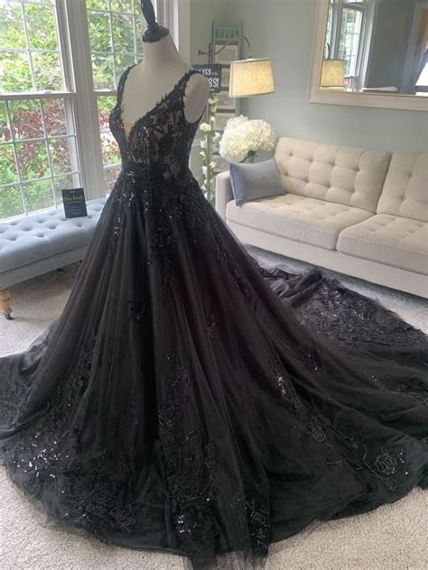 Black Wedding Dressballgown Wedding Dress Gothic Wedding Dress Black