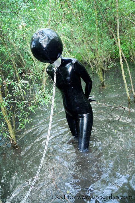 Lxxt On Twitter Rubber Slave In The Jungle Ballhood Catsuit Chain Collar Teen Slave