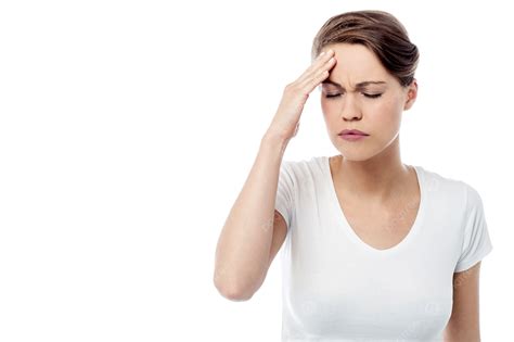 Woman Has A Migraine Forehead Depressed White Disappointment Png