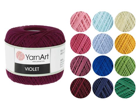 Yarnart Violet Yarn Cotton Yarn Yarnart 100 Cotton Yarn Etsy