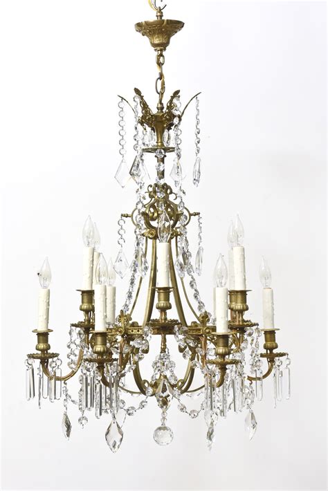 French Bronze And Crystal Chandelier Appleton Antique Lighting