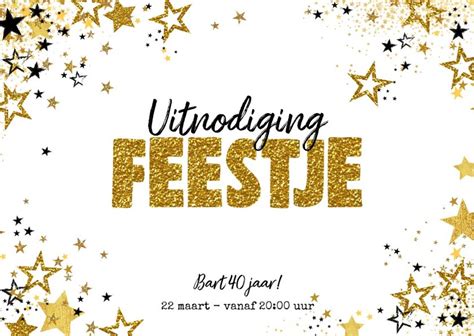 Uitnodiging Feestje Moderne Feestelijke Kaart Kaartje2go