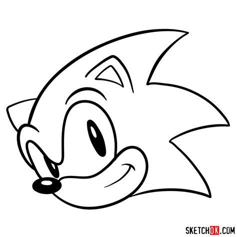 How To Draw Sonic The Hedgehogs Face Sketchok Easy Drawing Guides