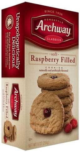 0g trans fat per serving. Archway Soft, Raspberry Filled Cookies - 9 oz, Nutrition ...