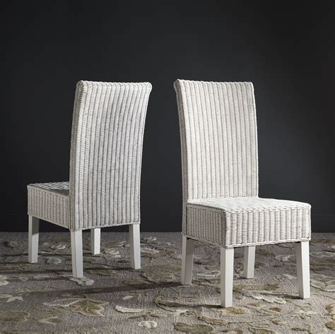 Safavieh Home Collection Arjun Wicker Dining Chair White Clear Dining