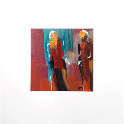 Abstract Figures Original Acrylic Painting 5 X 5 Inches On Etsy