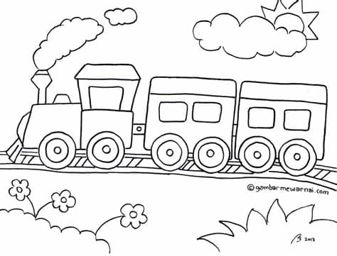 Gambar Mewarnai Kereta Api - Gambar Mewarnai