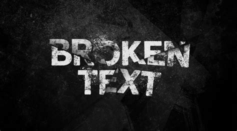 Broken Text Effect Template For Adobe Photoshop