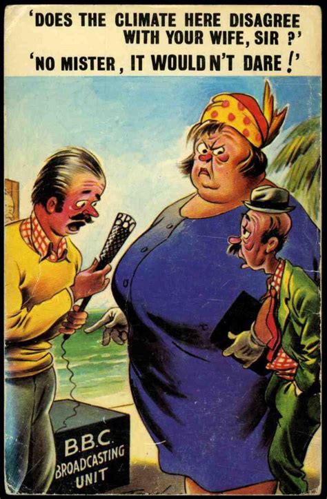 Vintage Bamforth Comic Series Postcard No494 Climate Disagree With Wife Bbc Unit Funny