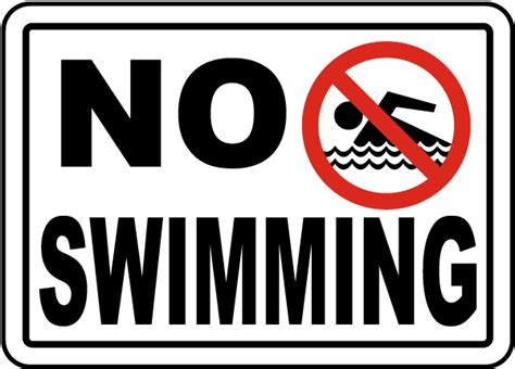No Swimming Sign F2511 By