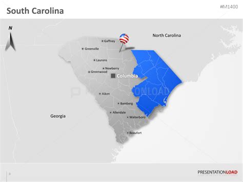 Powerpoint Map South Carolina Counties Usa Presentationload