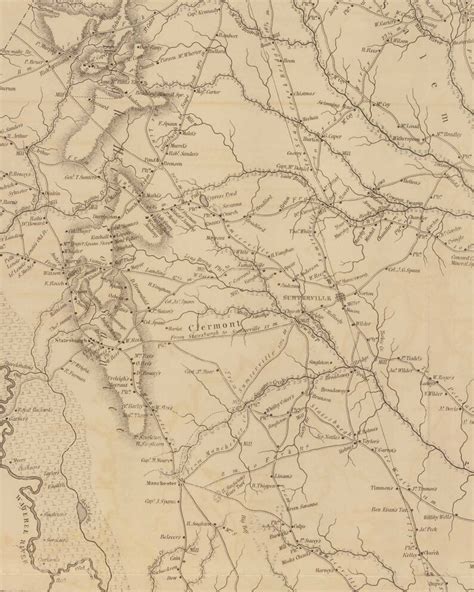 Sumter District South Carolina 1825 Old County Wall Map Etsy