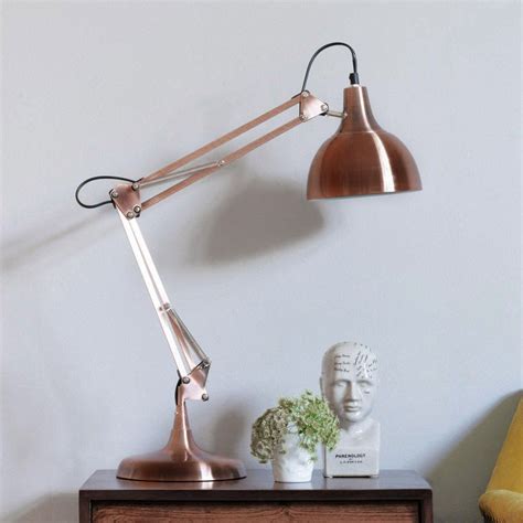 Copper Angled Table Lamp H80 X W20cm Table Lamp Lamp Table Lamps