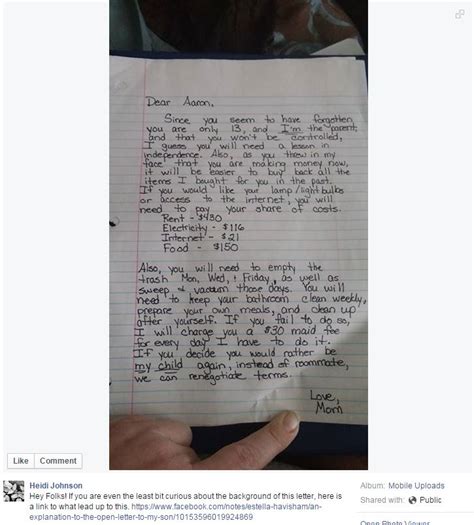 Tough Love Moms Letter Teaches Teenage Son About Growing Up