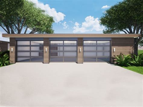 Garage Plans With Storage Modern 3 Car Garage Plan With Storage