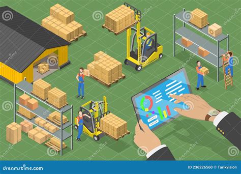 3d Isometric Flat Vector Conceptual Illustration Of Warehouse