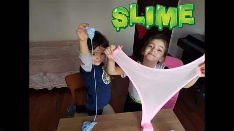 mehmet ege ve eylül 6 farklı renk slime ile oynuyor eğlenceli Çocuk videosu youtube