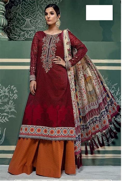 Maria B Charming Designer Palazzo Salwar Kameez Suit W Embroidery 4 35191 Buy Unstitched