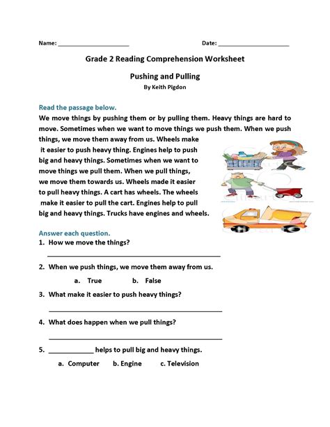 Printable 2nd Grade Reading Worksheets