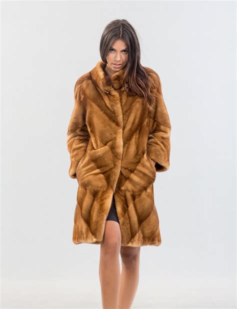 Mink Gold Long Hair Fur Coat 100 Real Fur Coats And Accessories
