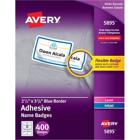 Avery Flexible Adhesive Name Badge Labels Ave5895