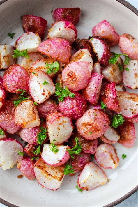 Quick and easy dill pickle chips for hamburgers and sandwiches recipe. Juicy, Nutritious Oven-Roasted Radishes Recipe | Walder Wellness (RD) | Recipe in 2020 | Radish ...