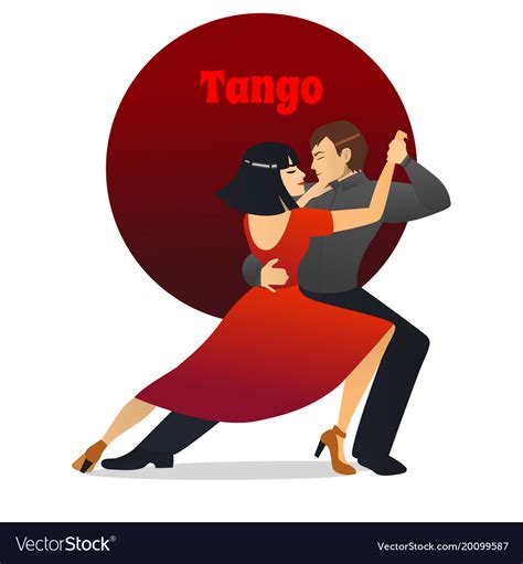 Tango Dancing Couple In Cartoon Style Royalty Free Vector
