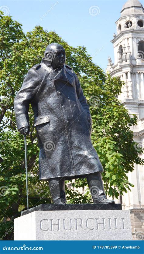Bronze Statue Of The Former British Prime Minister Sir Winston
