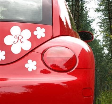 Flowers decal sticker for cars,walls,laptops, and other stuff. Flower Car Decal with Initial | Flower car, Car decals ...