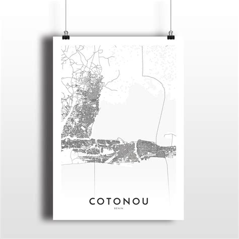 Cotonou Map Cotonou Benin City Map Print Map Poster Map Print